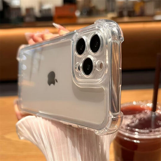 Carleo is suitable for Apple 16pro mobile phone case, airbag anti-fall ultra-thin protective cover, iPhone16pro protective cover, lens all-inclusive transparent silicone soft case
