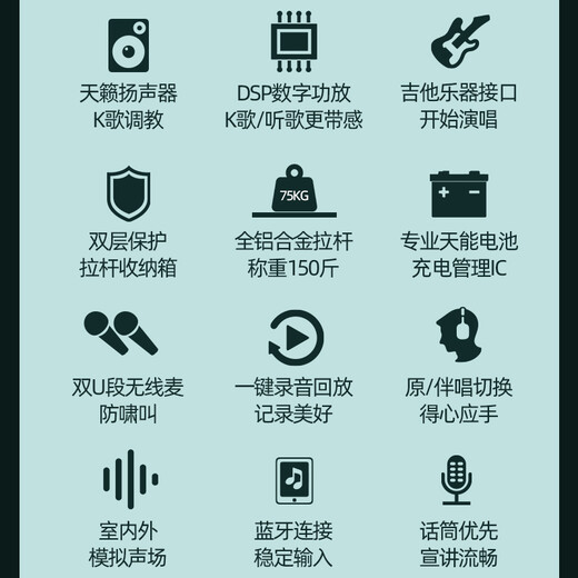 SANSUI E15 square dance audio outdoor karaoke rod audio performance high volume Bluetooth mobile audio high power singing outdoor speaker 12-inch bass + double bel canto microphone