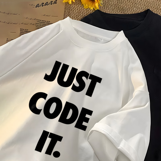 XPAY纯棉程序员T恤IT狂人同款码农java代码语言Github周边短袖衣服棉 白色 3878程序员 3XL 185-190cm/190-210斤