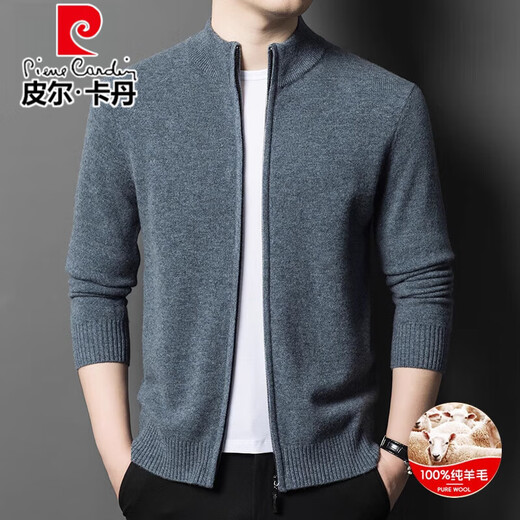 Pier Cardin 100% reine Woll-Strickjacke Herrenjacke Herbst und Winter neu verdickte warme Reißverschluss-Strick-Pullover High-End-Pulloverjacke Huami Kamel 2xl 185/96a Empfohlen 165-180jin [Jin gleich 0,5 kg]