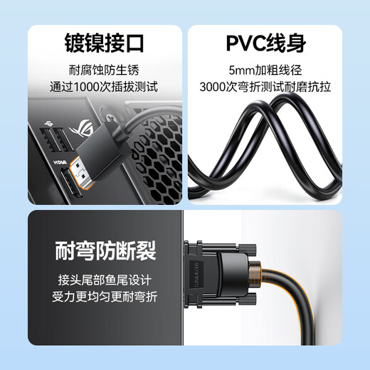 Shanze HDMI to VGA cable HD video converter screen projection adapter computer laptop box connected to projector TV monitor video cable 1.5 meters SHV15