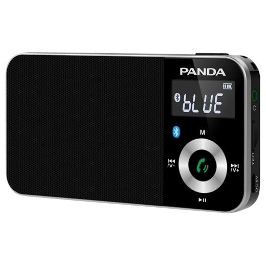 熊猫（PANDA）6210蓝牙收音机老人专用便携式多功能小型袖珍FM调频广播老年人可充电插卡小音箱随身听新款播放器 黑色【蓝牙/插卡/锂电池】