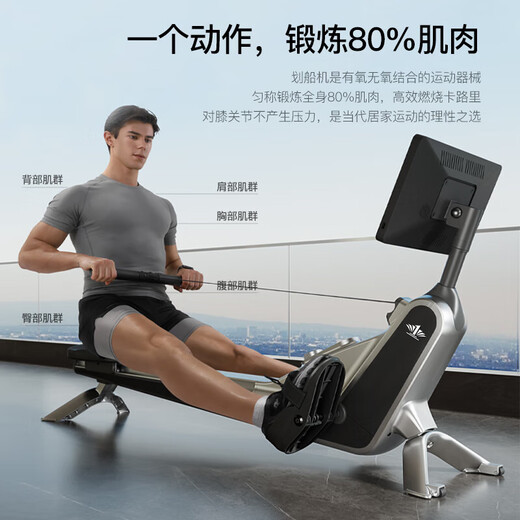 Blue Eagle H5 Rowing Machine Home Intelligent Magnetic Control Fitness Equipment Indoor Aerobics Professional Edition Rowing Machine LCD Screen