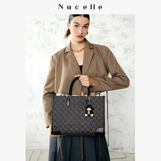 
NUCELLE Black Duck Tote Bag 2025 New Large Capacity Shoulder Bag Work Commuter Handbag Birthday Gift
