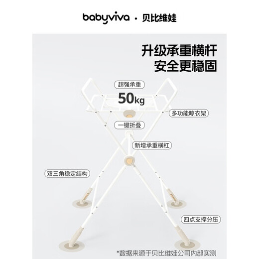babyviva尿布台婴儿护理台可折叠升降多功能移动宝宝换尿布新生儿 组合一