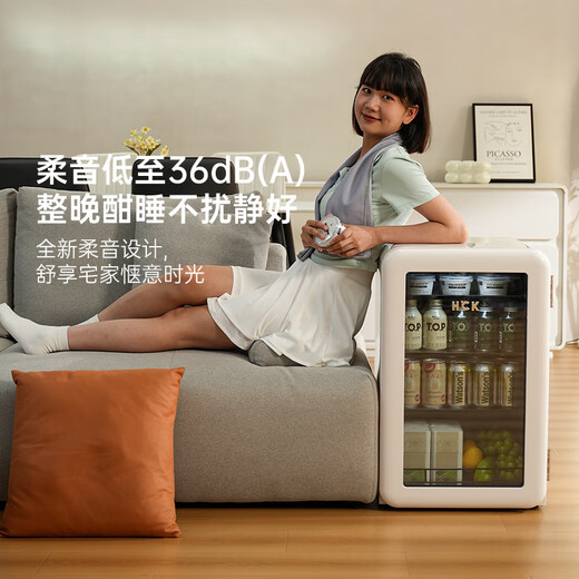 HCK Husky Hasta un 15% de subsidio retro pequeña barra de hielo hogar pequeño refrigerador de una sola puerta vitrina de bebidas con eficiencia energética de primera clase congelador pequeño gabinete fresco 64L / 67L Xiaobai Bar 丨GC-68-S丨67L