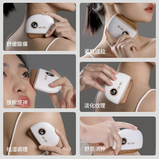 Miaojie G3 Facial Gua Sha Board Bianstone Massager Electric Facial Gua Sha Instrument Pulling Tendons Facial Beauty Home Scraper Girlfriend Wife Birthday Holiday Gift Upgraded Red Bianstone Massager