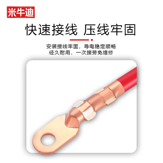 米牛迪 国标铜接线端子DT-16平方 线鼻子酸洗堵油铜鼻子 电缆接头一包【5只装】