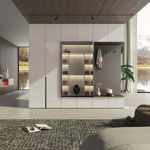 Zhibang (zbom) wardrobe, whole house custom-made entry cabinet, study room semi-open cabinet, light luxury style complete wardrobe custom-made, Alpine II 1000 reservation earnest money