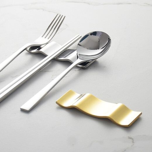 Oding Nordic ins mirror gold chopstick holder creative light luxury three-purpose chopstick holder spoon holder 304 stainless steel chopstick pillow silver