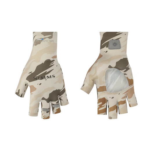 SIMMS Sun Protection Gloves SOLARFLEX Fishing Special Gloves Luya Spring, Summer, Autumn and Winter Warm, Wear-Resistant, Comfortable and Breathable Gray M