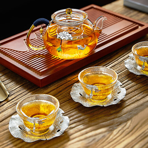 Xinjingren teapot glass tea water separation household thickened high borosilicate teapot small boiling water with filter inner tank handmade Yaxuan teapot-smooth surface small (500 ml)