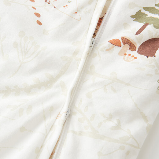 Tongtai baby sleeping bag autumn and winter pure cotton quilted baby one-piece pajamas constant temperature antibacterial anti-jumping anti-kicking quilt brown 73cm