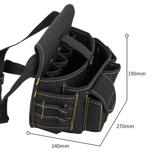 Deli Tool Bag Waist Bag Waterproof Polyester Cloth Bag Multifunctional Storage Bag Shoulder Handbag Thickened Repair Electrician Waist Bag Tool Waist Bag Large DL-P5