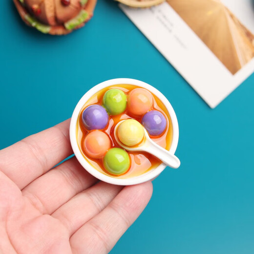 LIVE PAI refrigerator sticker simulated food Chinese food New Year flavor bacon magnet tile refrigerator home decoration magnetic message post 689 [Berry pancake]
