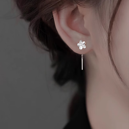 Idel 999 Pure Silver Gardenia Ear Wire Ear Hole Earrings for Women Niche Advanced 2025 New Earrings Birthday Gift for Women 999 Silver Gardenia Ear Wire E3571 Default 15