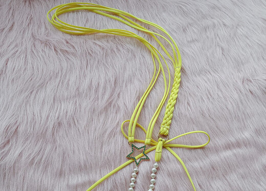 Handmade one-thread sexy beaded thong masturbation underwear sexy pearl transparent pants private massage 00 yellow