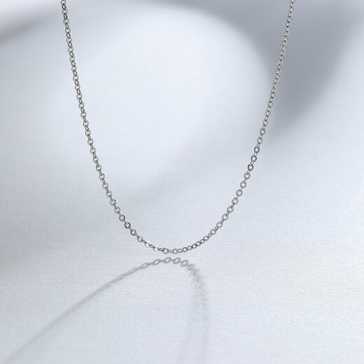 Saturday Fortune (ZLF) PT950 platinum necklace for men and women, versatile shiny O-shaped chain, ball bead push-pull chain, 2.56g 45cm