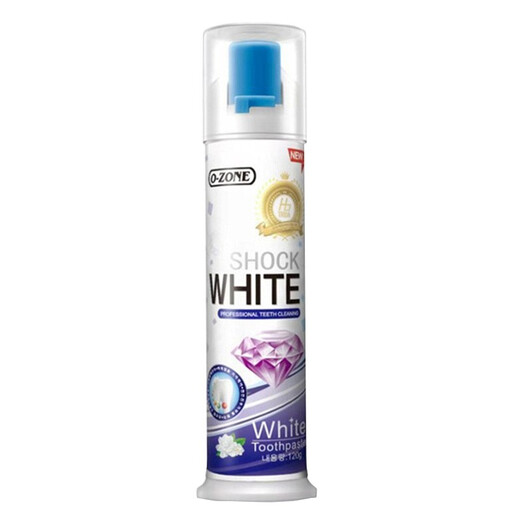 欧志姆（O-ZONE）韩国进口9928珍珠瓷洁牙膏小苏打固齿洁白去除口气薄荷味立体泵 珍珠瓷洁120g*1支
