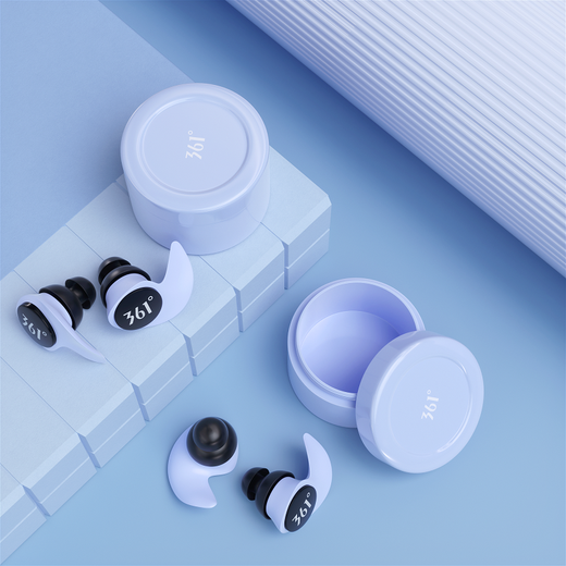 361 Swimming Earplugs Waterproof Swimming Bathing Anti-water Ingress Anti-Choking Children's Diving Nose Clip Artifact Set Earplugs-Haze Blue