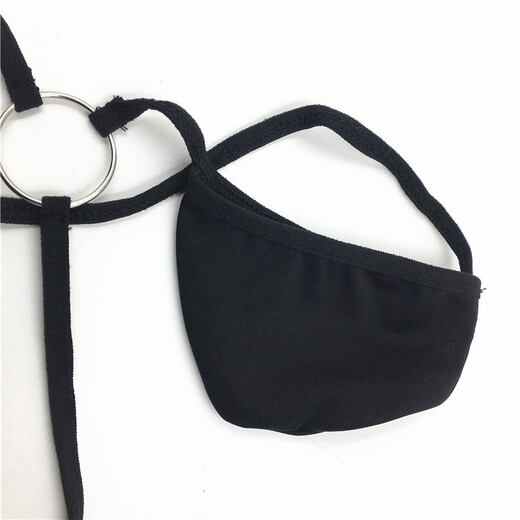 Private Shang Men's Underwear Simple Black Elastic Ball Cover Thong Small Iron Hoop T-Pants 160Jin Jin is equal to 0.5kg.