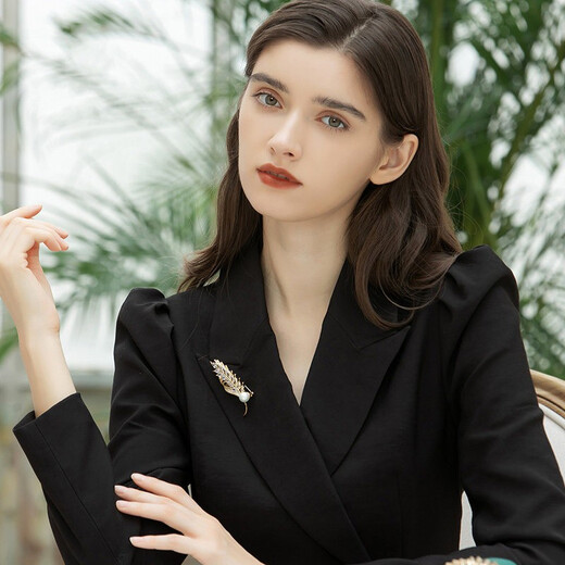 SENDME Wheat Ear Brooch Women's High-end Corsage Suit Pin Fashion Accessories Birthday Gift for Girlfriend Wheat Ear Brooch