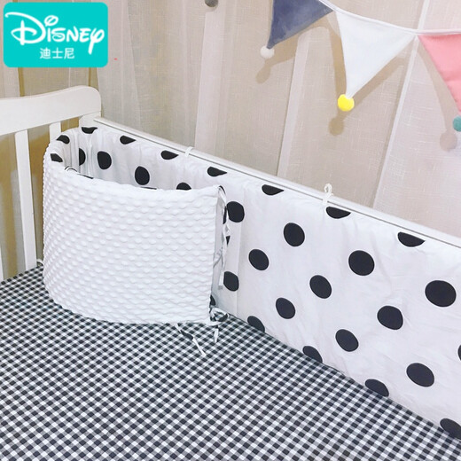 Disney baby cot bed soft enclosure cloth one-piece cotton splicing bed baby bed linen can be detachable, washable, collision-proof customization Gray Crown (available on both sides) Length 240 high 30cm