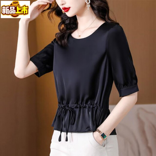 SorryNAM2025 Sommer Neues Kurzarmhemd für Frauen in modischen Kurzärärmel-Tops und kleinen Hemden farbenfrohe Schmetterling (9913) XL 115-124jin [Jin ist 0,5 kg]