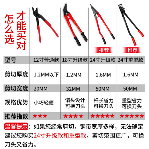 Zhengqi export-grade iron scissors, industrial-grade steel belt scissors, magic tool, tie iron unpacking, heavy-duty multi-functional scissors