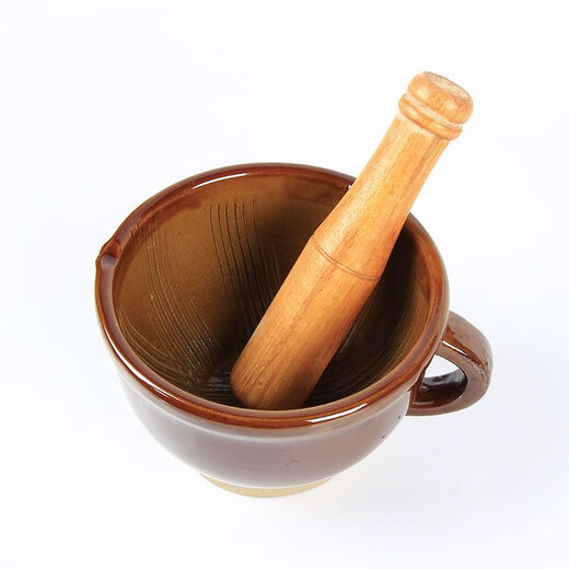 Jieshunxing bowl household chili jar old-fashioned eggplant eggplant vegetable bowl manual garlic pounder garlic mortar thickened grinder without wooden hammer LBWMCH-89 grinding bowl / vegetable bowl