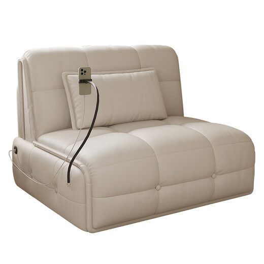 Sena Spring Intelligent plegable Sofá cama eléctrica Integrada 2025 Nuevo apartamento pequeño sala de estar cama plegable para una cama invisible de 1.3 metros cama eléctrica (modelo estándar) modelo de esponja de cuero de garra de gato [sin almacenamiento]