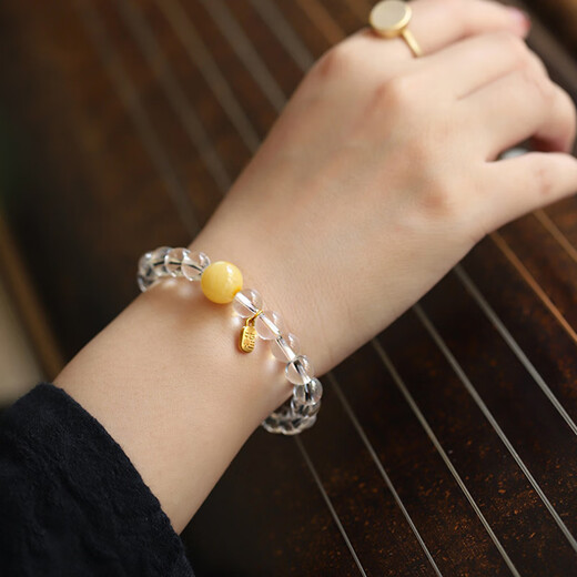 Baoxinfanrui BOSFRU natural pure body white crystal bracelet gold blessing brand 999 pure gold bracelet for girls toy jewelry light luxury gift about 10mm