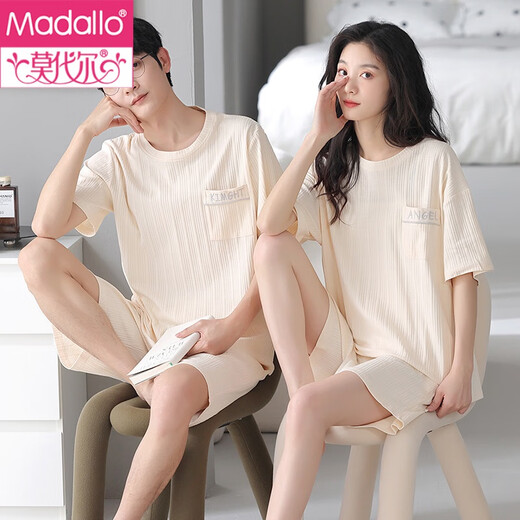 Modales Paar Pyjamas Sommer Baumwolle Kurzarm Shorts Frauen süßer und modischer Männer lässig große Größe kann außerhalb von Heimkleidung AQT683 3xl (185) Frauen L+ Männer xxxl getragen werden