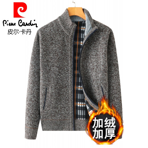 Pier Cardin im mittleren Alter von Herren Wolle Strickjagd Daddy mit Vlies mit verdickter Frühling und Herbst gestrickt große Pullover Kamel 180/92a