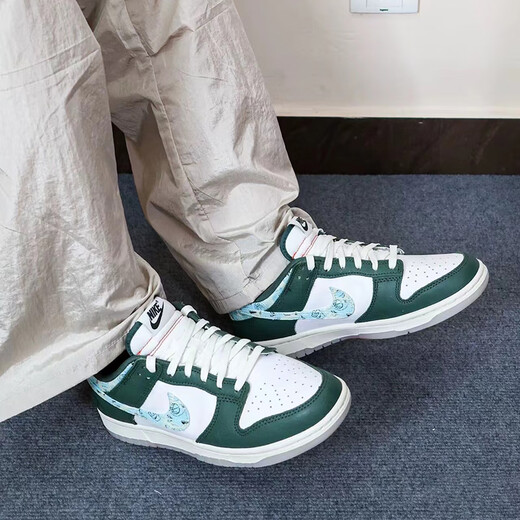 Nike (Nike) Dunk Low Men's Low Top clásico Versátiles Versátiles Ligeros y zapatos casuales DD1391-602 Flagnia oficial HF5693-141_Green, blanco y azul 38.5_inner 240 mm de 240 mm