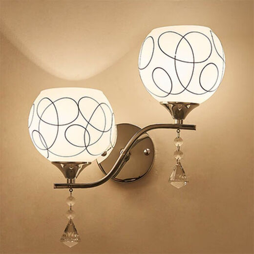 Yilin Wall Lamp Bedroom Wall Bedside Lamp Simple Modern Creative European American American LED Living Room Aisle Stair Lamp Gold 6001-1 Three Color + Pull Switch