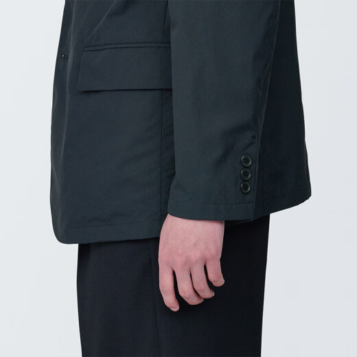 无印良品 MUJI 男式 便携 夹克 男士外套春季款男装 西装小西服AD0VAA4S 黑色 L (175/100A)