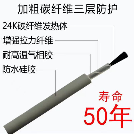 Kohlefaser-Heizkabel, elektrische Fußbodenheizung für den Haushalt, elektrische Fußbodenheizung, Graphen-Heizkabel, Trocknen, Zucht, Schweiß, Dampfen, Heizung, verdeckter Thermostat