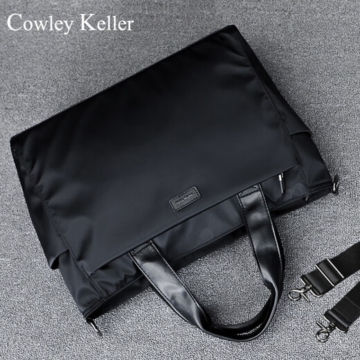 COWLEY KELLER business briefcase men's computer bag men's handbag large capacity commuting business trip briefcase shoulder messenger bag men black 34*14*27cm 14 inches