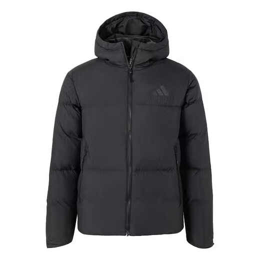 阿迪达斯 （adidas）羽绒服男装2024冬季新款保暖外套连帽鸭绒面包服保暖JV6187 JV6187黑色 M