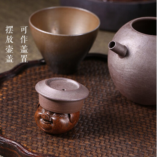 KAZUNORI Handmade Lucky Pig Tea Pet Home Cute Tea Pet Tea Ceremony Ornament Copper Tea Set Accessories Creative Boutique Tea Art Zodiac Zen Retro Tea Pet Piggy Tea Pet