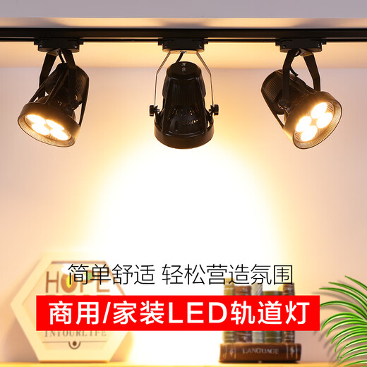 Yilin clothing store spotlight par30led track light store commercial exposed ceiling rail cob background wall spotlight 40w white shell white light-Feixin