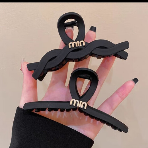 Sensual black matte hairpin for hair volume on the back of the head, women's summer large hairpin shark clip headwear