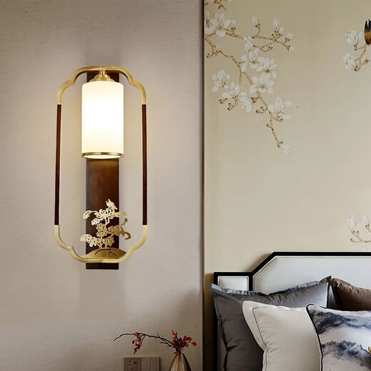 Yaotian Modern New Chinese Style Wall Lamp Full Spectrum Black Walnut Jade Lamp Living Room Rechargeable Wiring-Free Model 1001-Bamboo