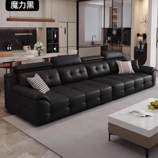 2025 new Italian minimalist high back Lawrence leather sofa living room modern light luxury Internet celebrity leather art sofa six-proof cat claw leather 1.2m double armrest single seat