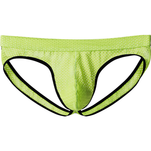 VeniMasee 3 pairs of men's double underwear, low-waisted sexy ice silk thong, U-shaped gay tight-fitting butt-exposing briefs, olive green + vibrant orange + fresh blue M Recommended weight 100-120 Jin Jin equals 0.5 kg