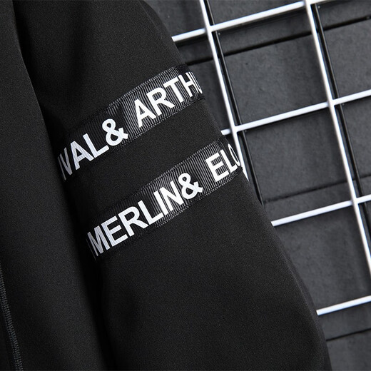 Binkley Autumn Jacket Men's Outerwear Men's Clothing Trendy Men's Workwear Casual Hooded Boys' Velvet Jacket Spring and Autumn Style Black XL (Recommended weight 115-130Jin Jin equals 0.5 kg)