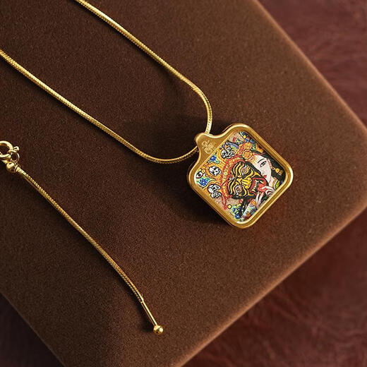 Only one pair of non-fading large pendant lanyard sweater chain replacement chain pin necklace with dzi bead thangka 18K gold pigment gold-snake bone chain length 60 cm