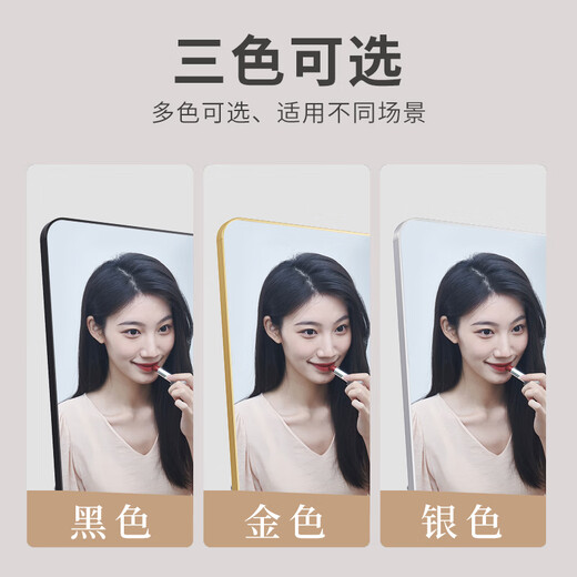 德旭全身镜 穿衣落地镜试衣镜家用防爆可壁挂 可贴墙铝合金网红大镜子 经典黑150*40【壁挂+落地】