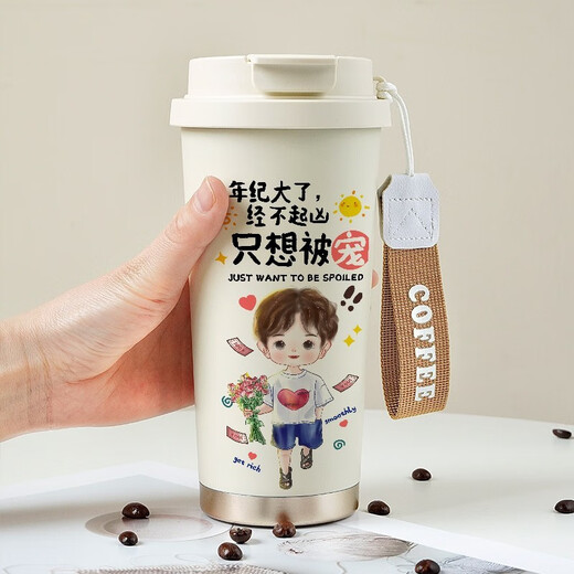 Yunmian Creative Panda Thermal Cup Cufe Coffee Cafe Cupoon Cartoon Water Cup Симпатичная высеченная студентка 316 из нержавеющей стали Cup 316 Inner Coffee Cup-Sf1343 Dora
